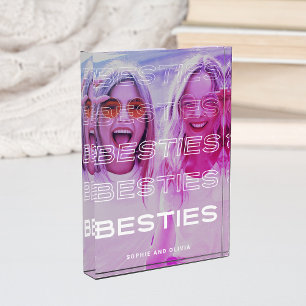 Besties Modern Text and Colourful Photo Effect Block