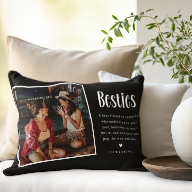BESTIES' Personalised Cute BFF 2 Photo Gift  Lumbar Cushion (Creator Uploaded)