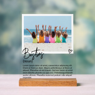 Besties Photo and Personalised Noun Description Acrylic Sign