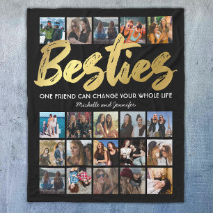Besties Photo Collage   Best Friends Fleece Blanket