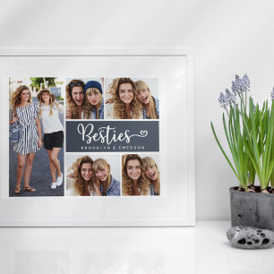 Besties Photo Collage Best Friends  Poster