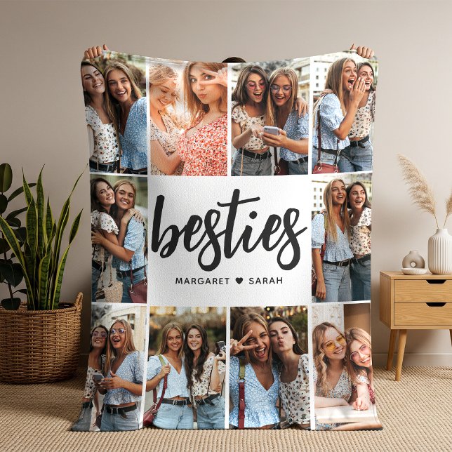Besties Photo Collage Bff Fleece Blanket (Creator Uploaded)