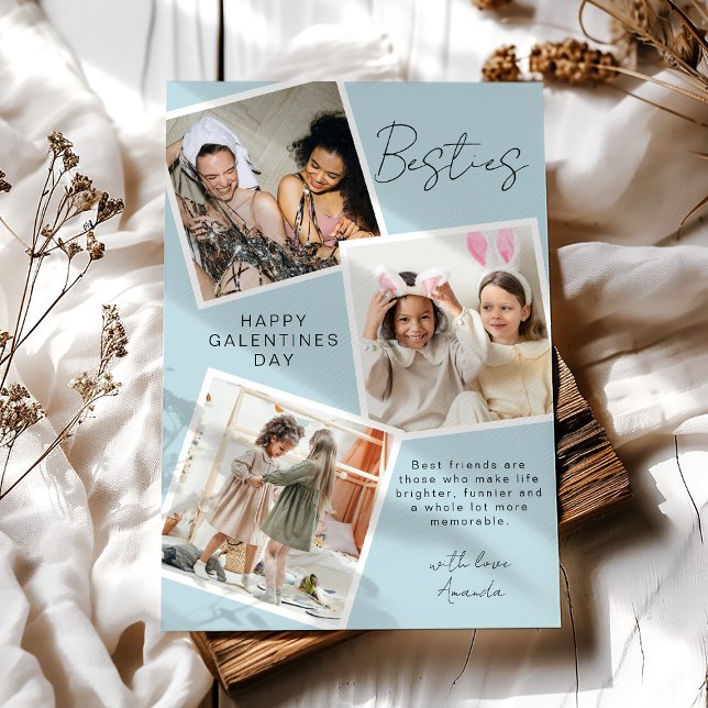 Besties Photo Collage | Galentines Day Holiday Card (Creator Uploaded)