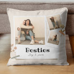 BESTIES, Photo Collage & Names | BFF  Cushion<br><div class="desc">"Celebrate your unbreakable bond with this personalised Besties photo collage pillow! Upload your favourite memories with your BFF and add your names for a unique and thoughtful gift. Perfect for friendships,  birthday gifts,  or a cosy addition to any room."</div>
