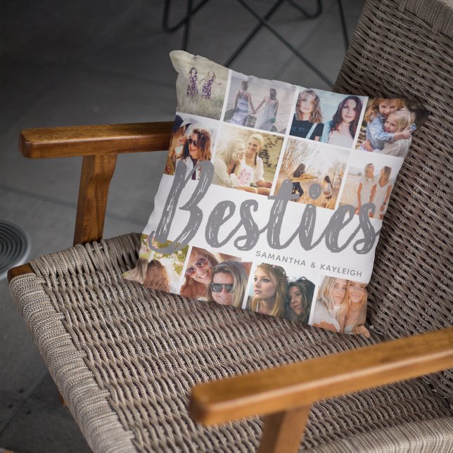 BESTIES, Photo Collage & Names | BFF Cushion (Creator Uploaded)