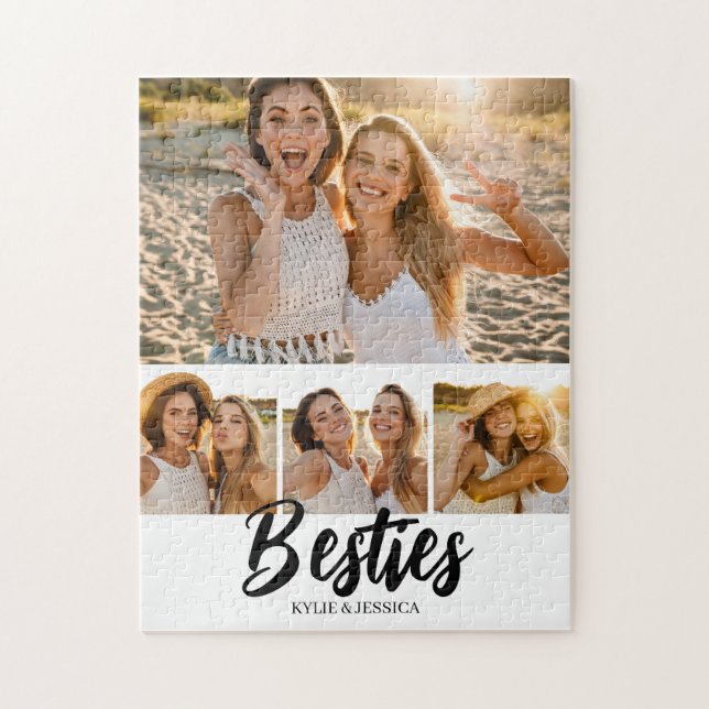 Besties Photo Collage Personalised  Jigsaw Puzzle (Vertical)