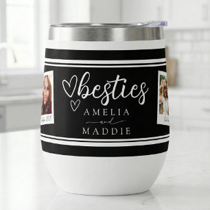 Besties Polaroid Photo Collage Wine Tumbler