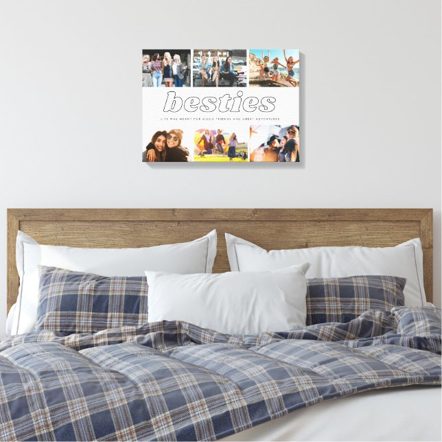 Besties Quote Photo Friendship  Canvas Print (Insitu(Bedroom))