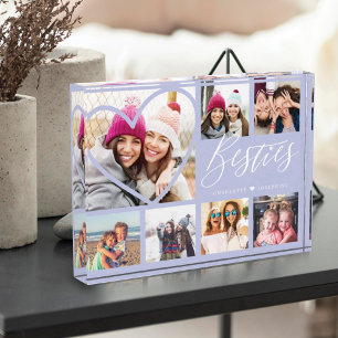 Besties Script 7 Photo Best Friends Collage Heart Block