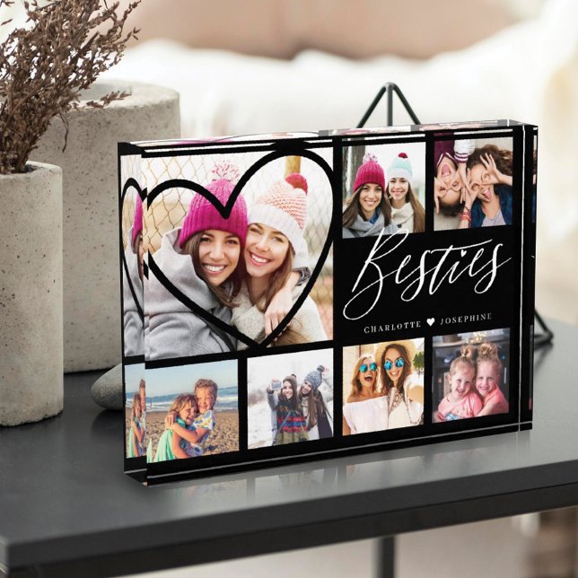 Besties Script 7 Photo Best Friends Collage Heart Block (Creator Uploaded)