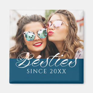 "Besties Since" Custom Photo Chic Magnet