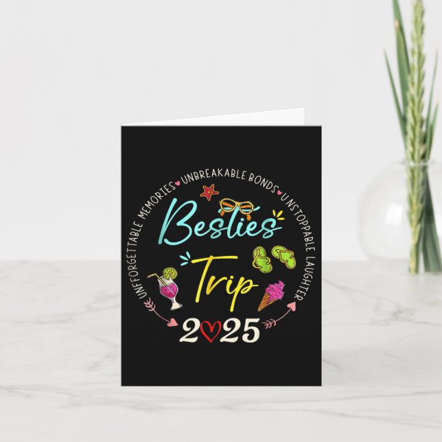 Besties Trip 2025 Memories Girl Trip Friends Vacat Card (Front)