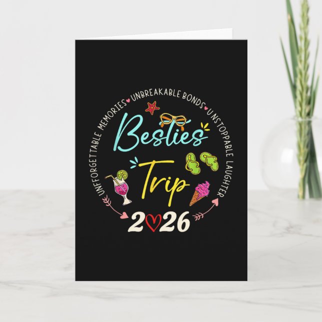 Besties Trip 2026 Memories Girl Trip Friends Vacat Card (Front)
