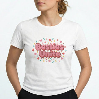 Besties Unite Y2K Friendship BFF Matching T-Shirt