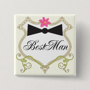 BestMan BowTie Wedding Badges