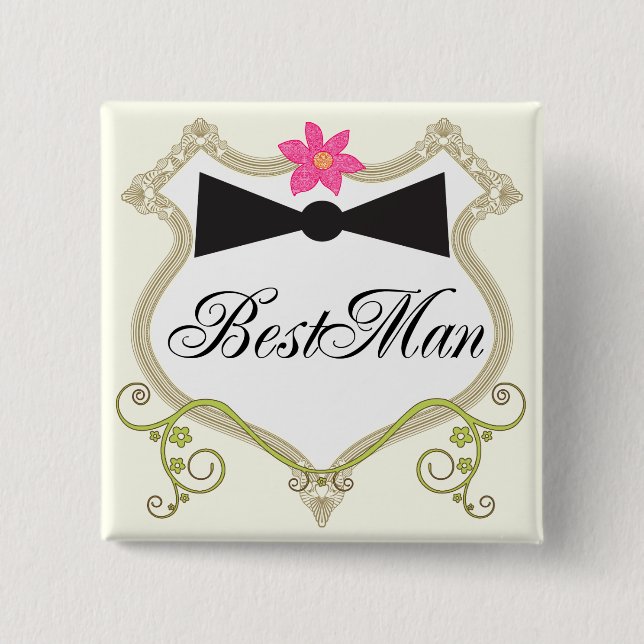 BestMan BowTie Wedding Badges (Front)