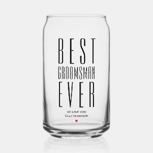 Bestman Groomsman Father of the bride Wedding  Can Glass