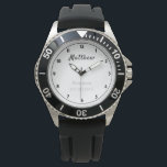 Bestman Thank You Gift Personalised Watch<br><div class="desc">Typography editable script text with personal name in white,  wedding date and title in silver grey. An elegant and stylish keepsake gift from the bride and groom to their best man/groomsman.</div>