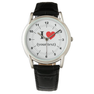BESTSELLER! Men's I❤️ Black Leather Strap Watch