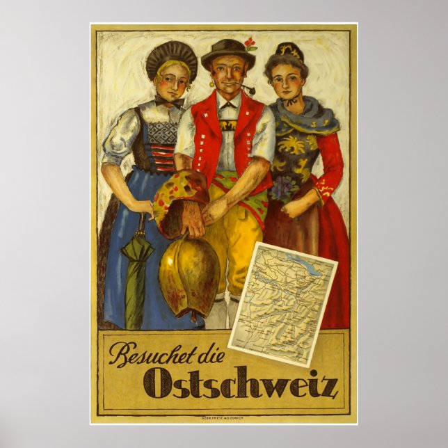 Besuchet die Ostschweiz, Vintage Travel Poster (Front)