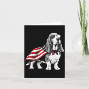 Bet Hound 4th Of July Aamerican Flag Dog Patriotic Card