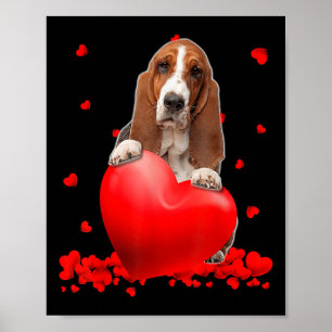 Bet Hound Dog Heart Valentines Day Couple Men Wome Poster