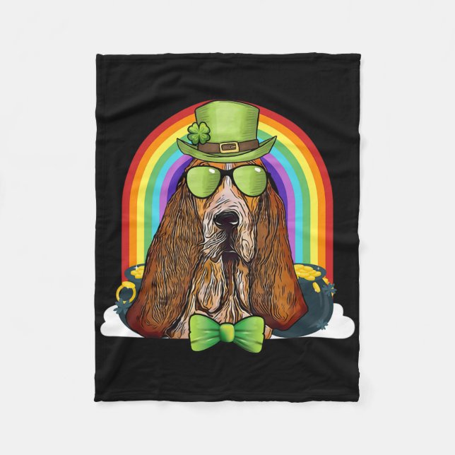 Bet Hound Dog Leprechaun Funny St Patricks Day  Fleece Blanket (Front)