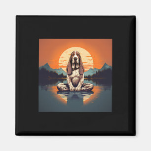 Bet Hound Dog Meditation Yoga Magnet