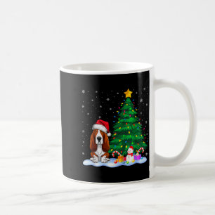 Bet Hound Dog Xmas Tree Lights Reindeer Hat Christ Coffee Mug