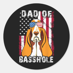 Bet-hound Father Day Gift Dad Of Bhole Dog 4th Of  Classic Round Sticker