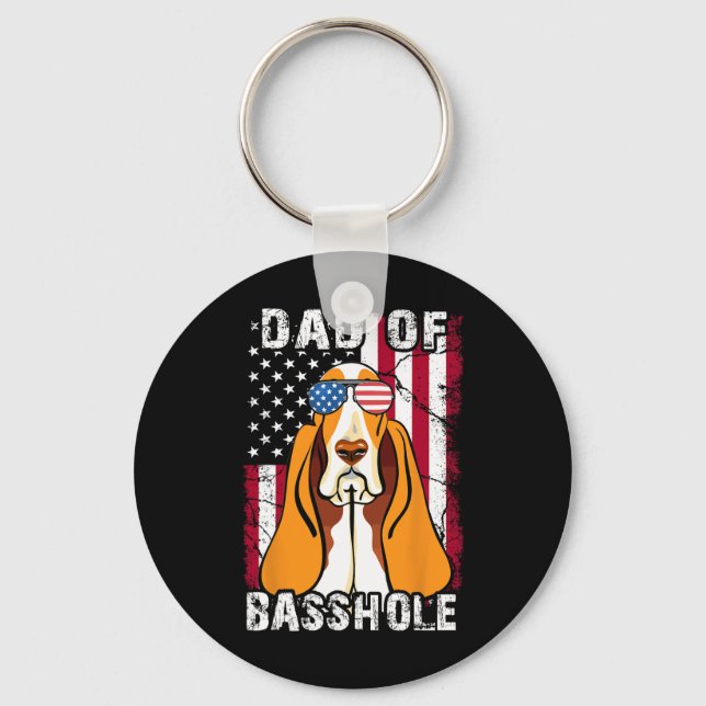 Bet-hound Father Day Gift Dad Of Bhole Dog 4th Of  Key Ring (Front)