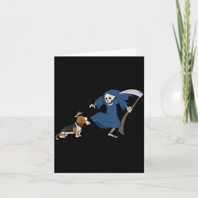Bet Hound Grim Reaper Halloween Card (Front)