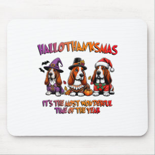 Bet Hound Halloween Thanksgiving Christmas Men Wom Mouse Pad