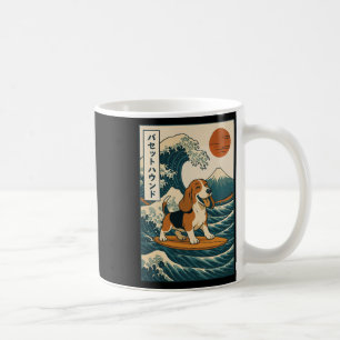 Bet Hound Surfing Japanese Wave Coffee Mug