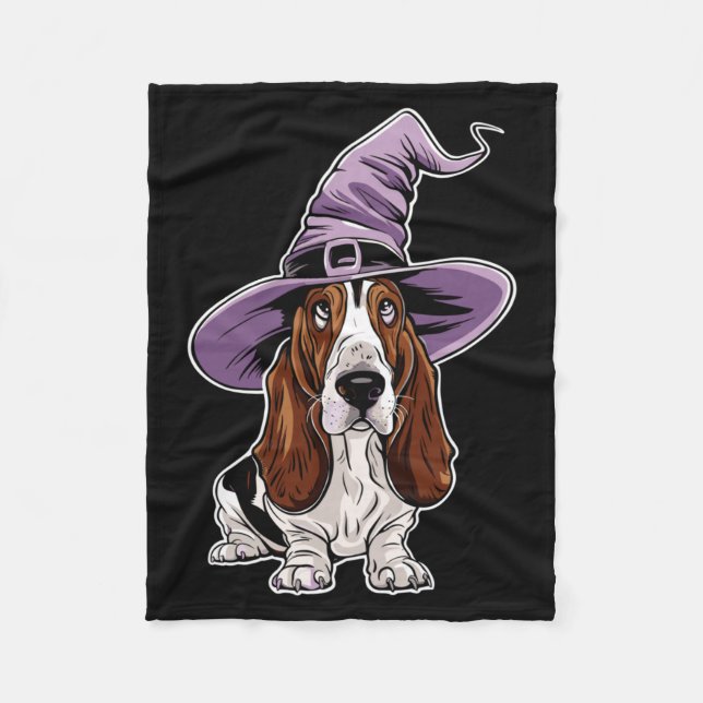 Bet Hound Witch Dog Halloween Performance Fleece Blanket (Front)