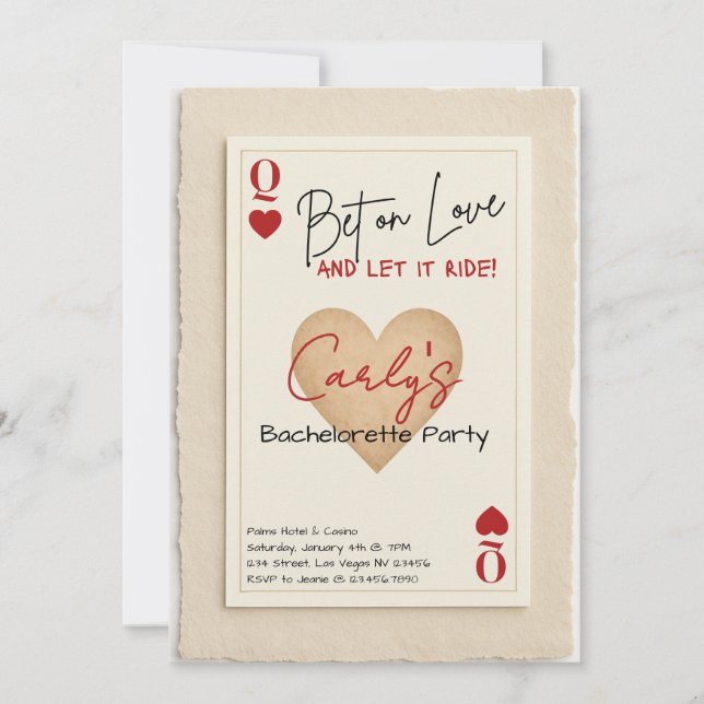 Bet on Love Casino Bachelorette Invitation (Front)