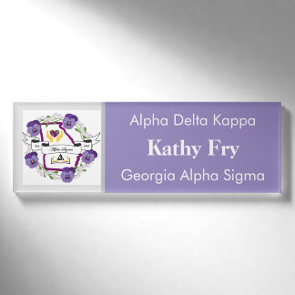 Beta Epsilon Small Nametag Centered Editable Name Tag
