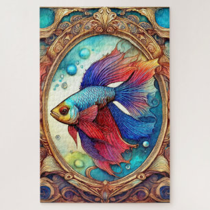 Beta Fish in Watercolor Jigsaw Puzzle