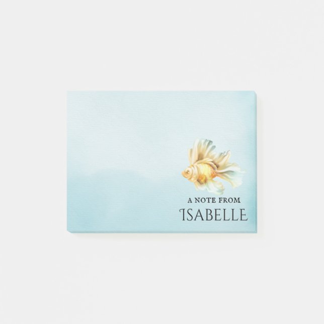 Beta Fish Personalised Post-it Notes (Front)