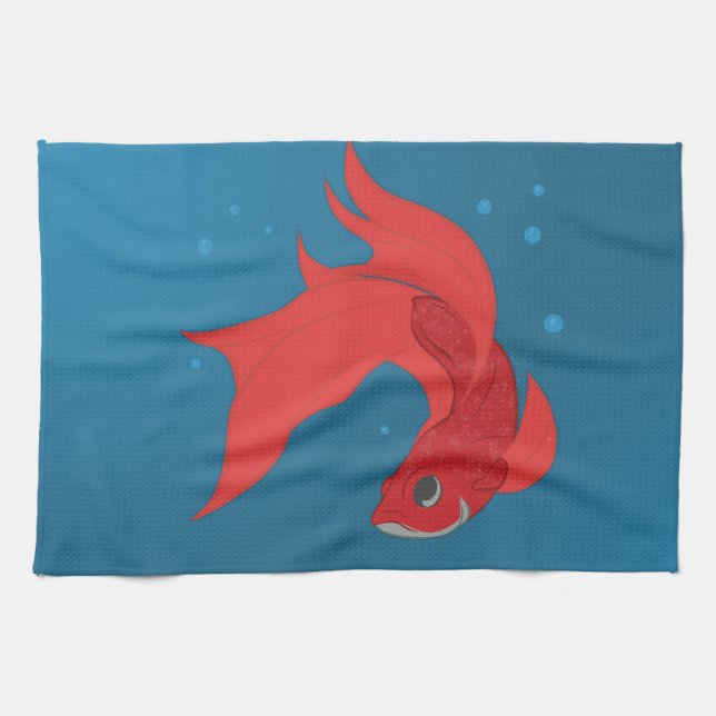 Beta Fish Tea Towel (Horizontal)