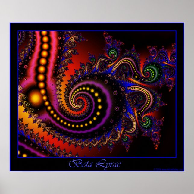 Beta Lyrae poster - blue border (Front)