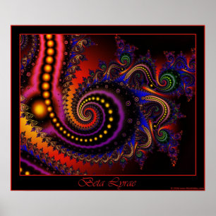 Beta Lyrae poster - red border