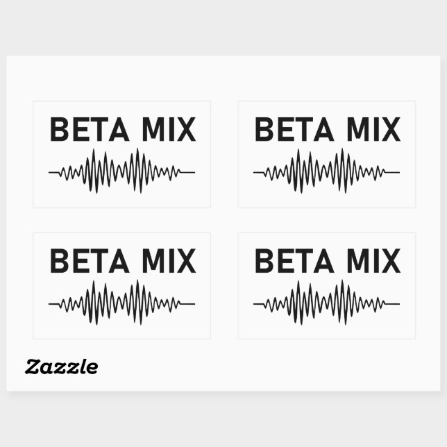 Beta Mix - Audio Waveform Rectangular Sticker (Sheet)