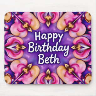 BETH ~ Floral Birthday Greeting ~ Mouse Pad