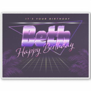 Beth Name Vorname lila retro Sticker Geburtstag
