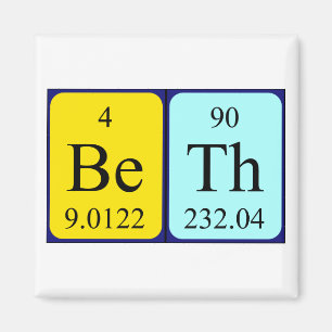 Beth periodic table name magnet