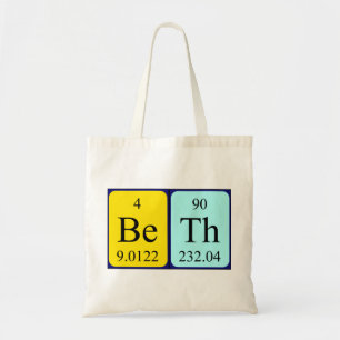 Beth periodic table name tote bag