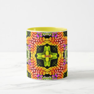 BETH Personalised ~ Pretty Lupins Pattern ~ Mug