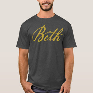 Beth Typography Gold Script T-Shirt