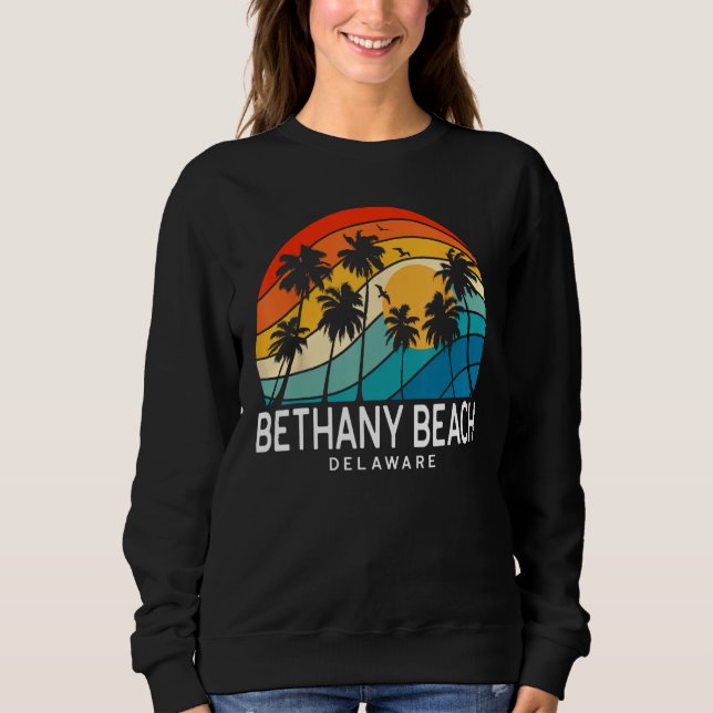 Bethany Beach Delaware Palm Tree Tropical Beach So Sweatshirt (Front)